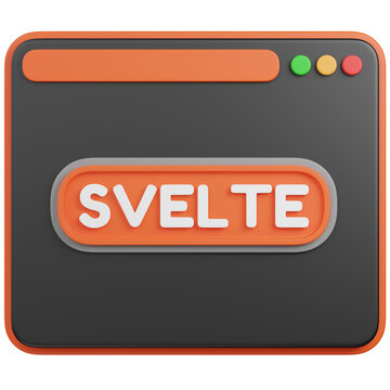 3D render  Svelte Framework Browser Window icon 