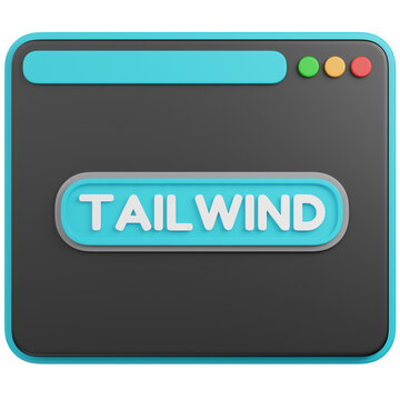 3D render  Browser Window with Tailwind CSS Framework icon 