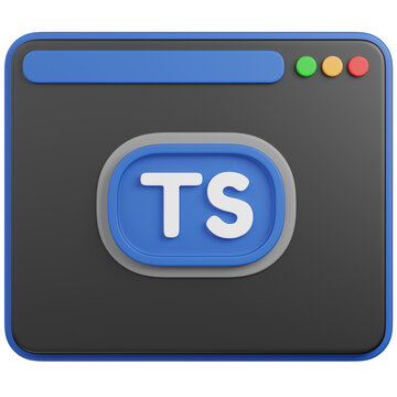 3D render TypeScript in Browser Window icon 