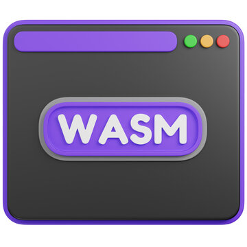 3D render of a Browser Window with WebAssembly (WASM) icon 