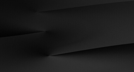 Abstract digital design in geometric minimalist and Luxury style, gradient black to dark gray with sharp lines that overlap and are textured (Grainy or Matte)