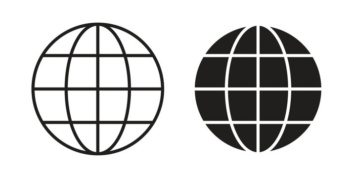 Globe icon concept. Silhouette, glyph symbol. Isolated design.