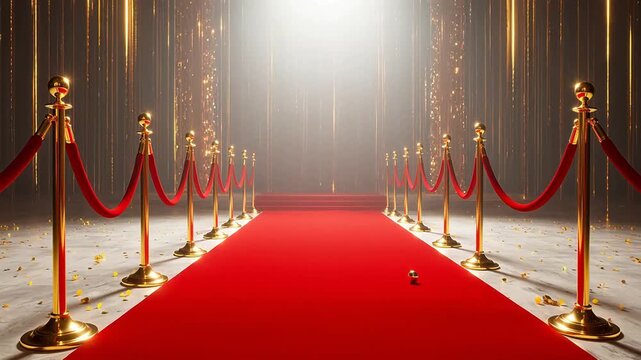 Red carpet with golden barriers