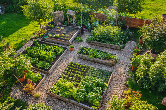 Backyard Permaculture with Vegetable Patches and Companion Planting
