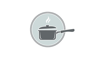 Obraz premium Simple Illustration of a Saucepan with Lid.