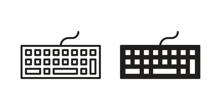 Keyboard icon concept. Silhouette, glyph symbol. Isolated design.