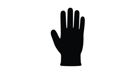 Obraz premium A black hand raised in a stopping gesture silhouette