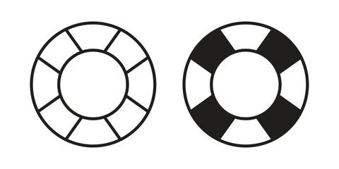 Life buoy icon concept. Silhouette, glyph symbol. Isolated design. © Siyan