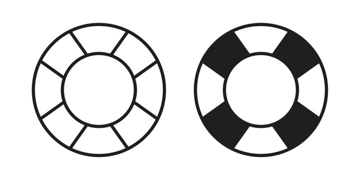 Life buoy icon concept. Silhouette, glyph symbol. Isolated design.