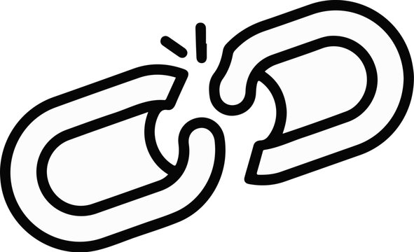 Broken chain link icon representing a disconnection or failure