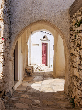 Street of Apeiranthos Village, Naxos Island, Cyclades, Greece