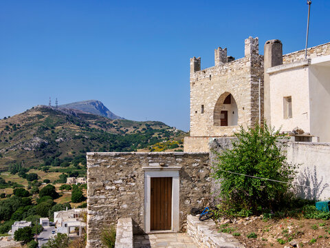 Tower at Apeiranthos Village, Naxos Island, Cyclades, Greece