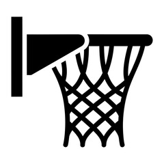 Basketball hoop icon silhouette for sports equipment minimalist flat design © Sahabat