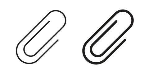 Obraz premium Paperclip icon concept. Silhouette, glyph symbol. Isolated design.