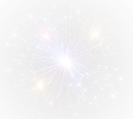 Colorful Fireworks Explosion Overlay with Glowing Sparkle Light Effect