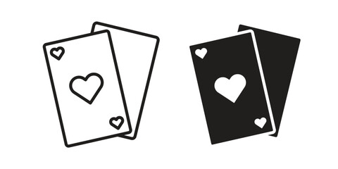 Playing cards icon concept. Silhouette, glyph symbol. Isolated design.