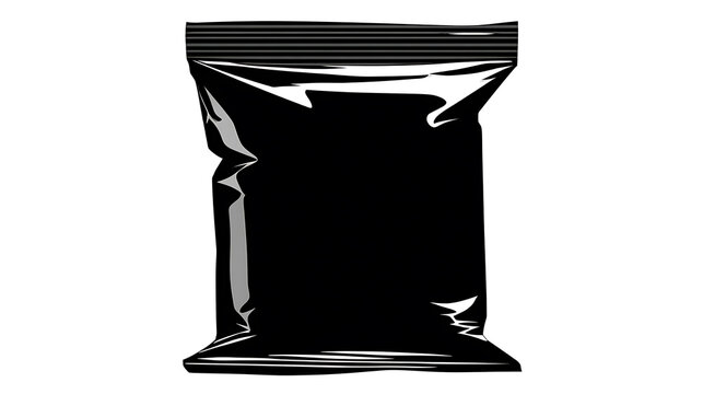 An abstract view of a black, sealed, plastic bag