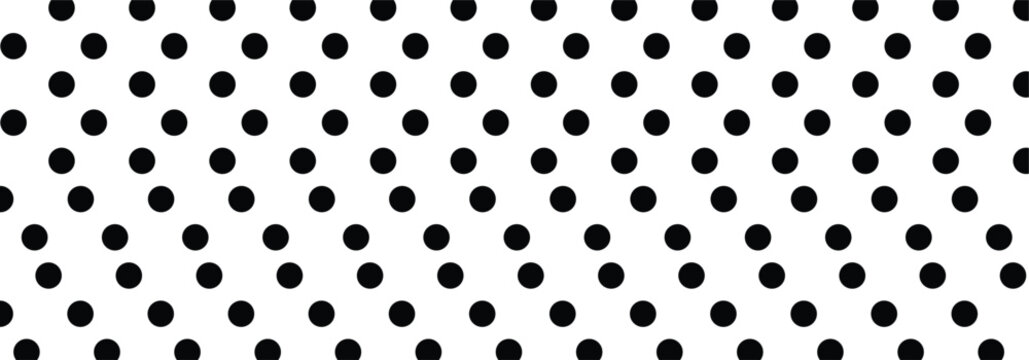 Set of cute black seamless polka dots patterns on a light white background. Polka dot vector pattern used in branding for children items, toys, packaging, textile and graphic design.