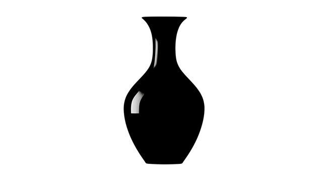 An elegant black vase, standing tall and minimalist