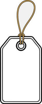 Blank rectangular tag with rounded corners and attached loop