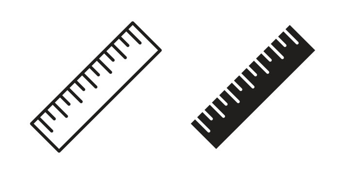 Ruler icon concept. Silhouette, glyph symbol. Isolated design.