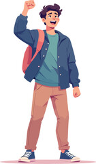 uomo o donna ragazzo o ragazza euforico vincita bello festa , balla o si sente bene vettoriale