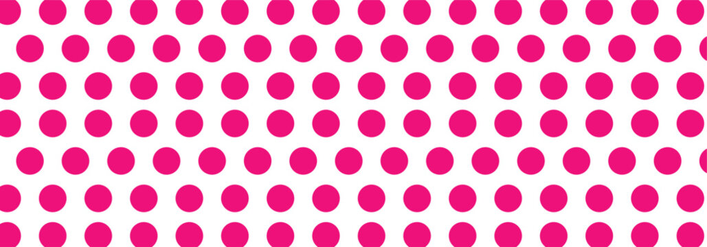 Set of big size pink seamless polka dots patterns on a light white background. Polka dot vector pattern used in branding for children items, toys, packaging, textile and graphic design. EPS 10.