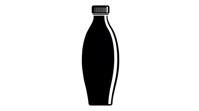 A sleek, dark bottle of liquid, its form suggesting a high-end product. The design is modern, with smooth, elegant curves, making it perfect for various product presentations