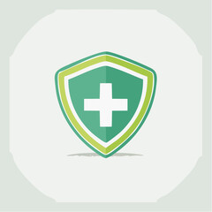 Fototapeta premium Modern Health and Medical Protection Shield Icon Symbolizing Safety and Wellness Services