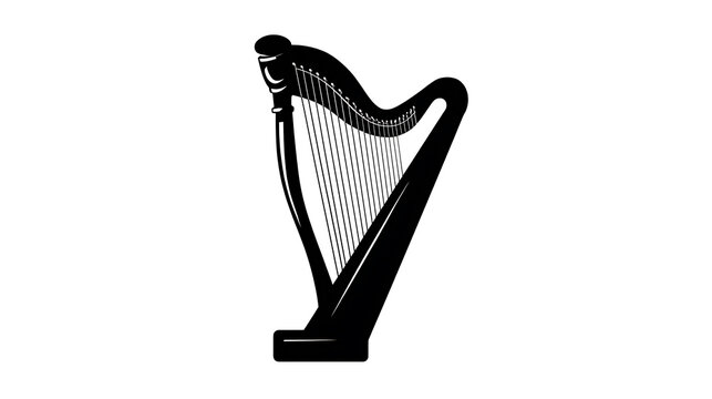 A classic, elegant image of a harp
