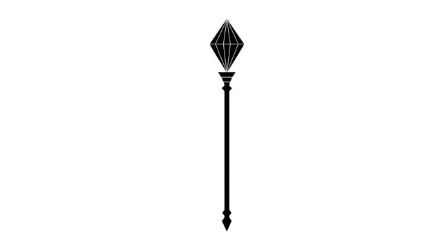 A scepter stands tall, its jeweled head gleaming with regal splendor 
