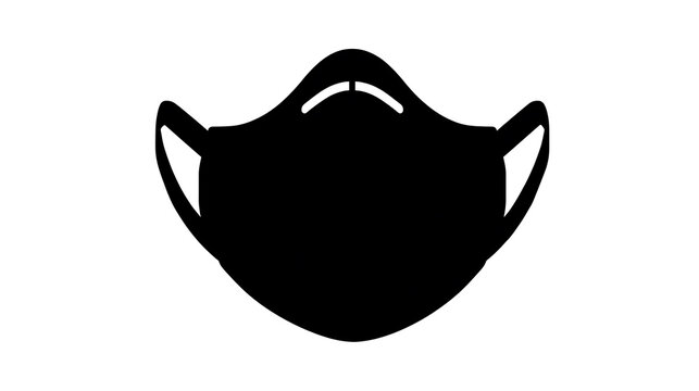 A black face mask silhouette