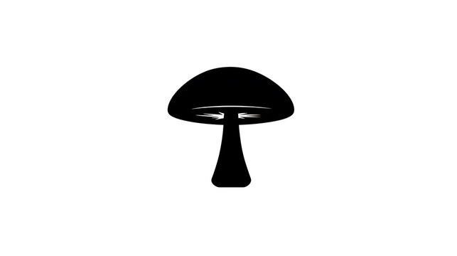 A simple illustration of a mushroom with a black silhouette