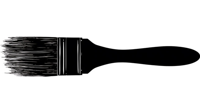 An artistic close-up shot of a paintbrush