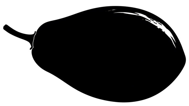A dark avocado against a bright background, perfect for a minimalist design or food concept. The stark contrast makes the avocado stand out