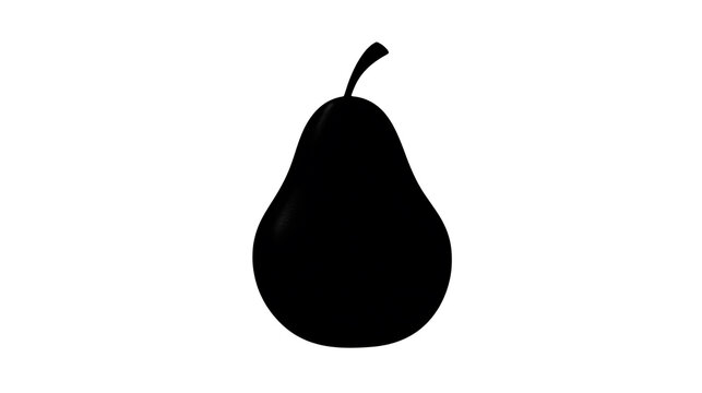 A simple monochrome image of a pear, suitable for various design applications. The pear is silhouetted, highlighting its shape