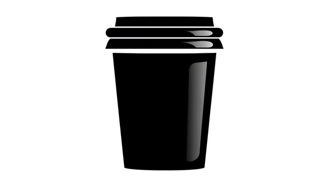A minimalist black coffee cup