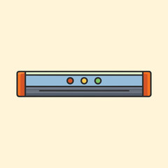 Fototapeta premium Colorful cartoon spirit level icon representing precision and accuracy of measurement