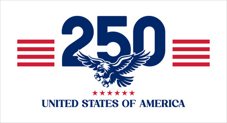 USA 250th Anniversary Independence Celebration Logo Background Minimal Design  © T-Artist Studio
