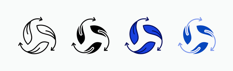 Obraz premium Recycle Icon Sheet Multiple Style Collection Isolated Vector