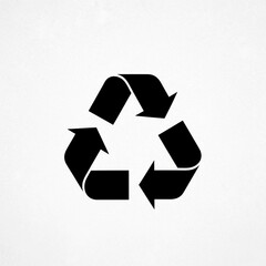 Obraz premium Black recycling symbol on white background, eco friendly logo