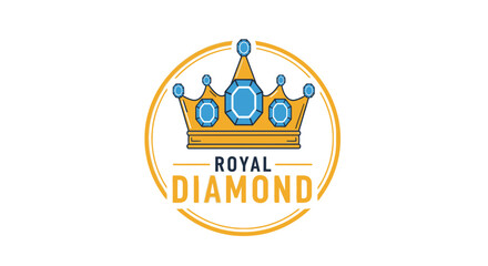 Royal Diamond Crown Logo Design Element 1.