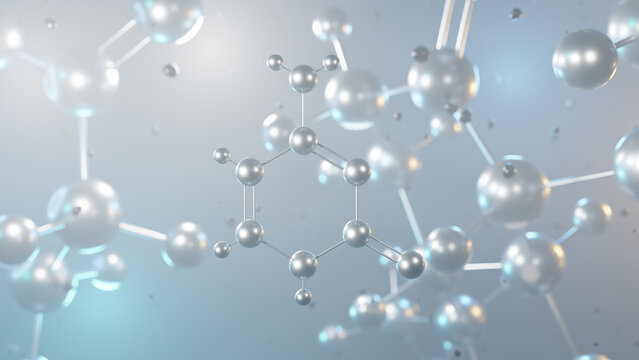 cytosine molecular structure, 3d model molecule, nucleobase structural chemical formula view from a microscope
