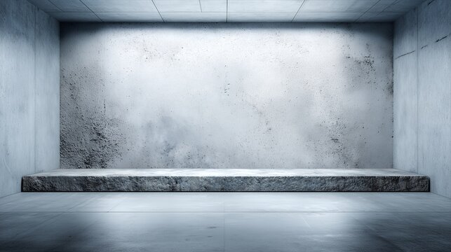 Minimal Concrete Interior Wall Stage With Rough Cement Texture And Industrial Architectural Space Creating Neutral Background For Product Display Presentation Mockup Banner Design Or Modern Interior