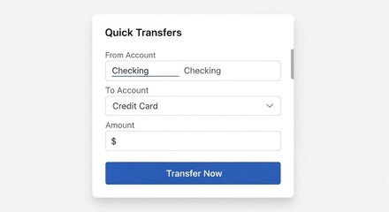Online Banking Quick Transfer Form Screen.
