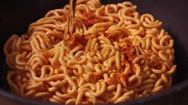 instant noodles in a plate