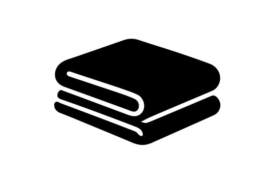 Folded towels stacked as laundry or bathroom icon flat vector icon