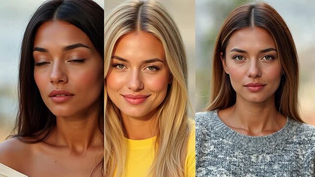 Three women with different hair colors