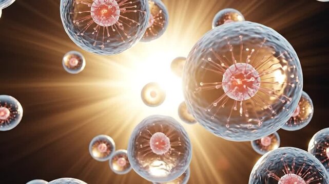 Microscopic view of mRNA lipid nanoparticles for vaccine delivery and gene therapy