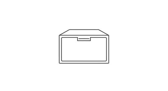 Simple line icon of a file storage box or drawer
